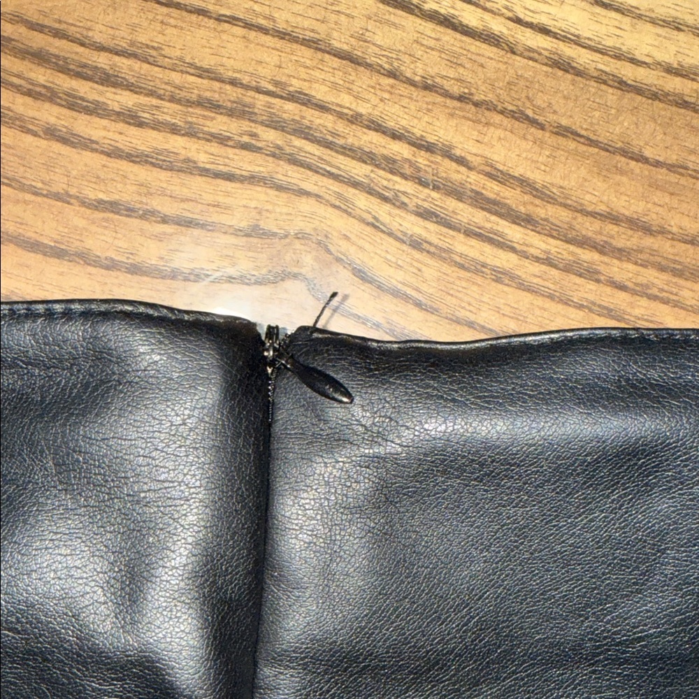 Francescas Black Faux Leather Button Front Mini Skirt Youth 14 - Picture 7 of 9